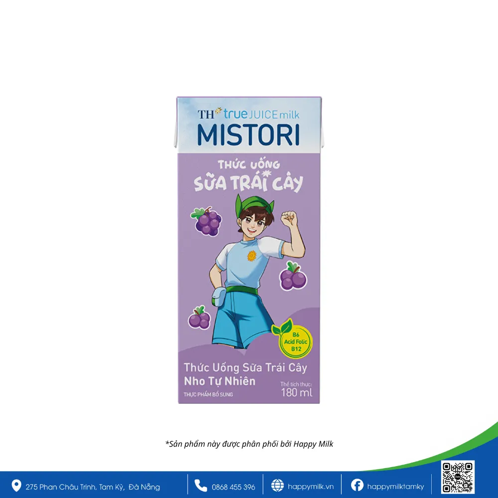 SỮA TRÁI CÂY NHO MISTORI 180ML